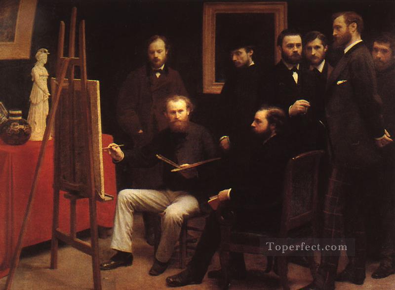 バティニョールのアトリエ 1870年 アンリ・ファンタン・ラトゥール油絵